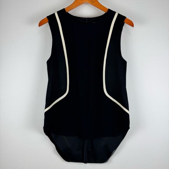 rag & bone Tops - Rag & Bone Sleeveless Tuxedo Style Black Top with White Accents